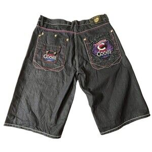 Coogi Vintage Y2K Jean Shorts Jorts Size 38 Baggy Premium Embroidered